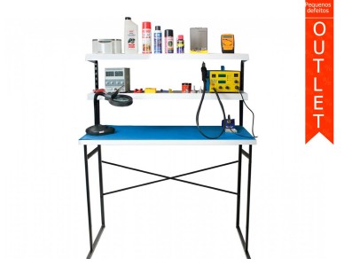 Bancada de Trabalho para Eletr&ocirc;nica com 3 Prateleiras + Manta Antiest&aacute;tica - FB1260S - Imagem 1