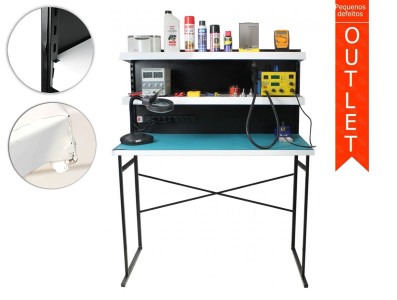 Bancada de Trabalho para Eletr&ocirc;nica com Barra de Tomadas + Manta Antiest&aacute;tica e Cabo de Aterramento - OUTLET - Imagem 1