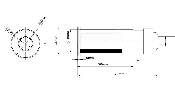 Dimensões Sensor de Distância a LAser RS485 Modbus RTU - [1036798]