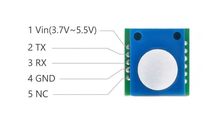 Pinout / Pinos de Conexão Sensor de Gás Ozônio O3 - SC01-03 - [1036799]