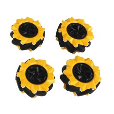 Kit 4 Rodas Omnidirecional Mecanum 80MM Amarela