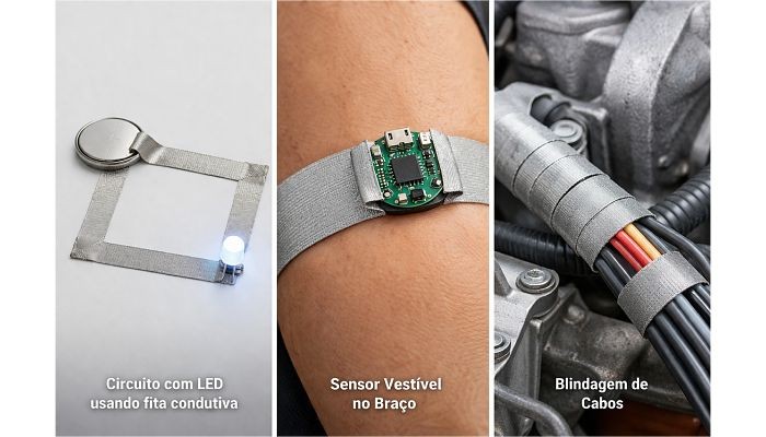 Exemplo de uso Fita Condutiva de Tecido Dupla Face para Blindagem Eletromagnética - [1036973]