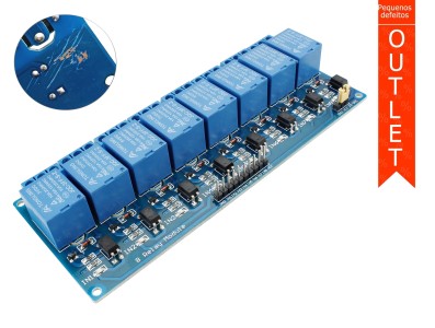 M&oacute;dulo Rel&eacute; 5V 10A 8 Canais com Optoacopladores - OUTLET - Imagem 1