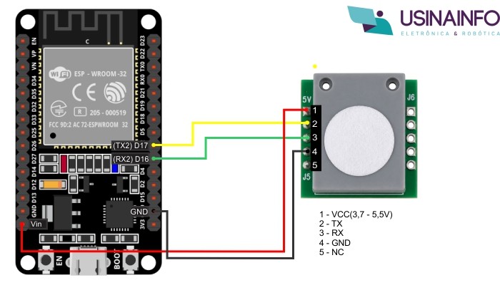 Sensor de Gás Formaldeído CH20 ZE08 Eletroquímico com ESP32 - [1037072]