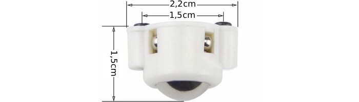 Dimensões Esfera Deslizante 3PI N20 para Carro Robô - [1037093]