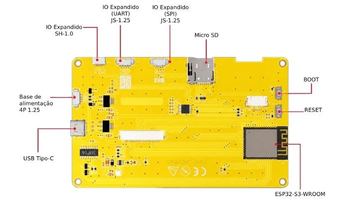 Características ESP32 com Tela Touch TFT 4.3 - [1037148]