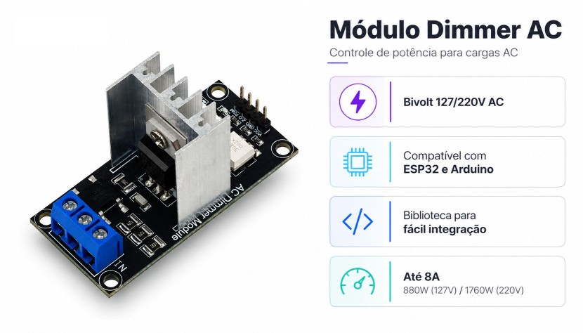 Destaques Módulo Dimmer RD-8A Bivolt - [1037229]