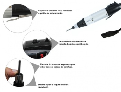 Parafusadeira Eletrica 18V a 36V 10.2Kgf.cm XB800A - Conector F&ecirc;mea OUTLET - Imagem 5