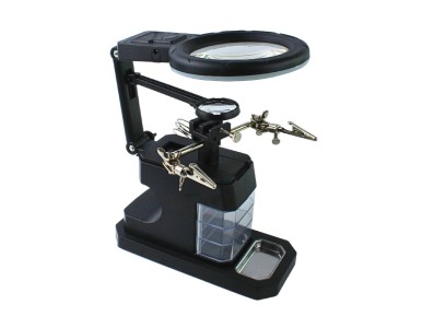 Lupa com Suporte Terceira M&atilde;o e Ilumina&ccedil;&atilde;o em LED - Aumento 2.5D 4D 16D OUTLET - Imagem 2