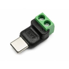Adaptador USB-C Macho com Bornes - 2 Pinos