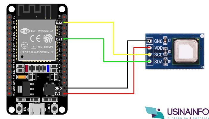 Ligação Sensor de CO2 SCD41 I2C com ESP32 - [1037450]
