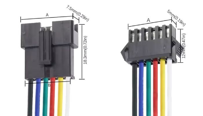 Dimensões Cabo Conector JST SM 2 Pinos - [1037464]