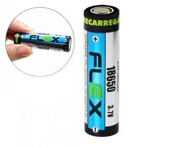 Bateria 18650 Recarregavel 3.7V 2600mAh - Flat-top - Imagem 1