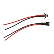 Kit Cabo Conector JST SM 2 Pinos Macho + F&ecirc;mea - Passo 2,54mm