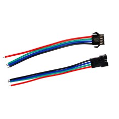 Kit Cabo Conector JST SM 4 Pinos Macho + F&ecirc;mea - Passo 2,54mm