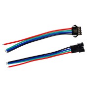 Kit Cabo Conector JST SM 4 Pinos Macho + F&ecirc;mea - Passo 2,54mm