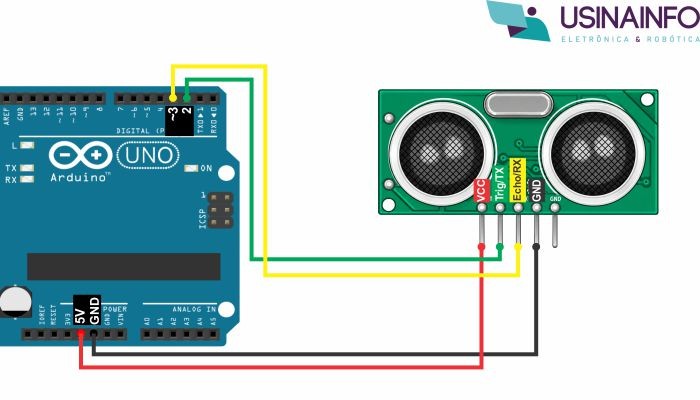 Ligação Sensor Ultrassônico US-100 com Arduino - [1037558]