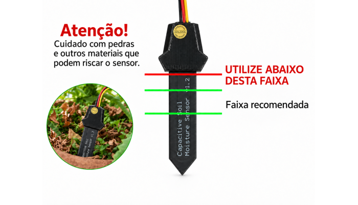 Recomendação de uso Sensor de Umidade de Solo Capacitivo - CS12-PRO - [1037583]