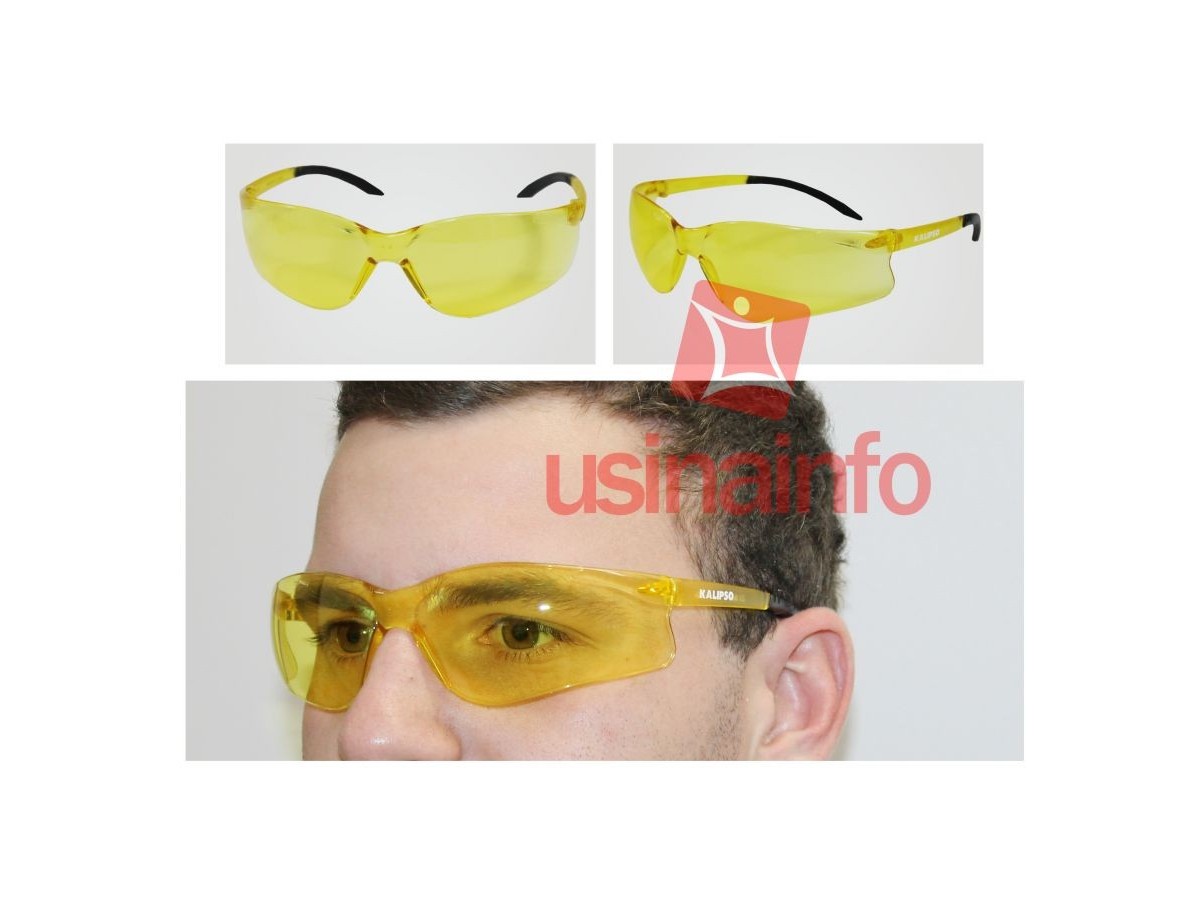Óculos de proteção e segurança contra luz ultravioleta modelo koala amarelo - Kalipso- Imagem 2