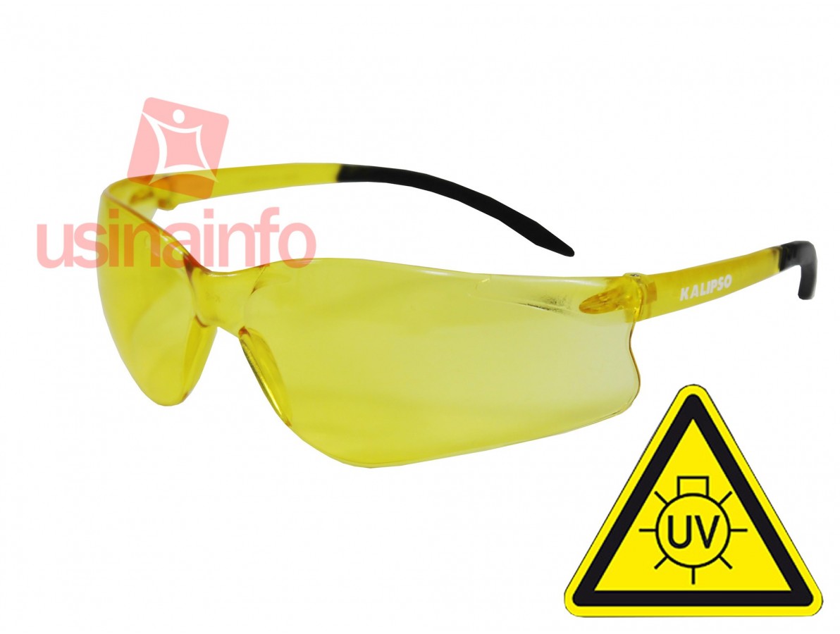 Óculos de proteção e segurança contra luz ultravioleta modelo koala amarelo - Kalipso- Imagem 1