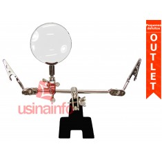 Suporte Terceira Mão com Lupa e Garras Jacaré JM501 - OUTLET