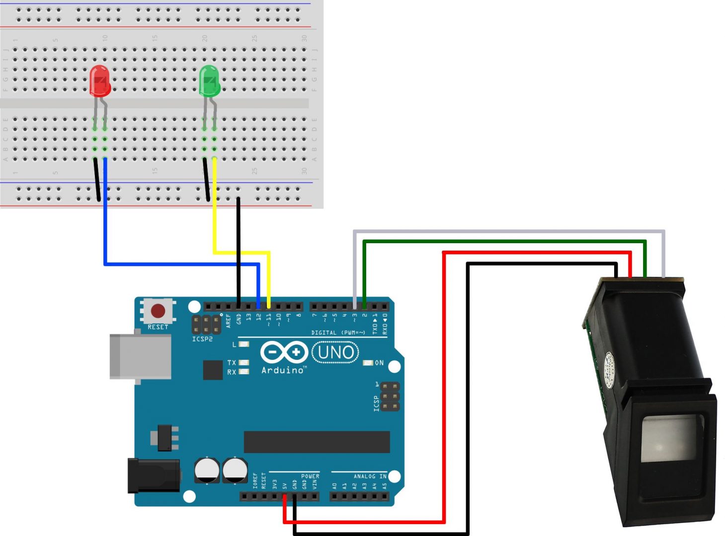 Esquemático Projeto Leitor Biométrico Arduino