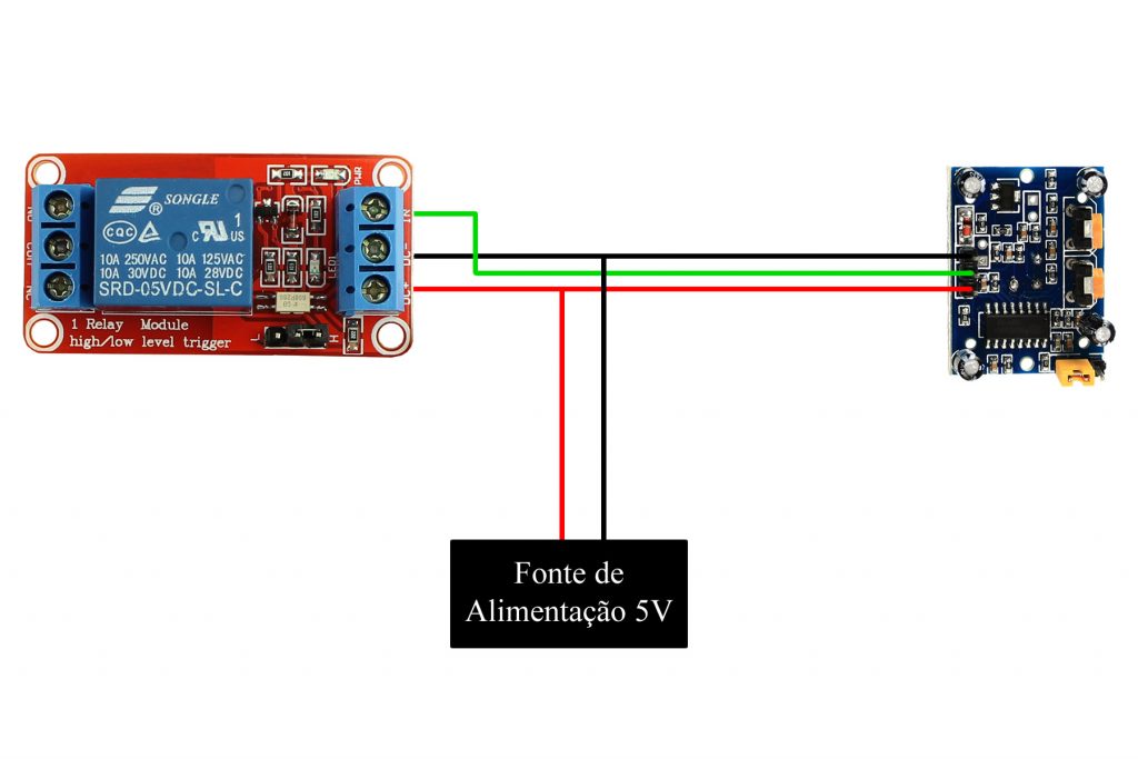 Esquema de Ligação Sensor PIR sem Arduino