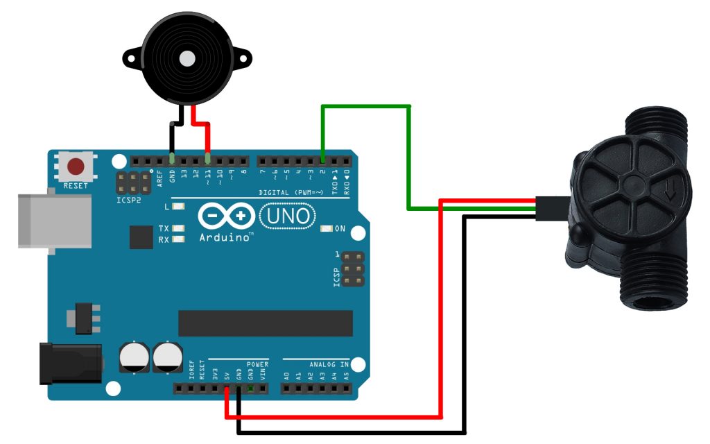 Esquema de ligação do Sistema de Proteção para Resfriamento da Laser CNC com Arduino