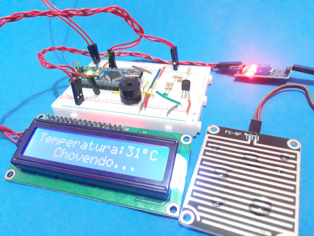 Sensor de Chuva Arduino Funcionando e Detectando Chuva