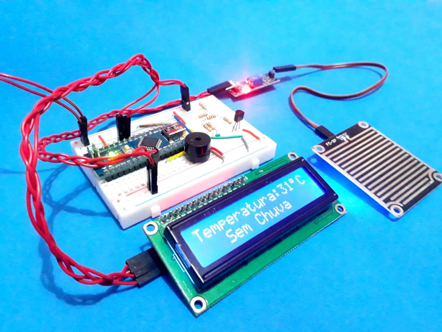 Sensor de Chuva Arduino em Alarme para Automação Residencial