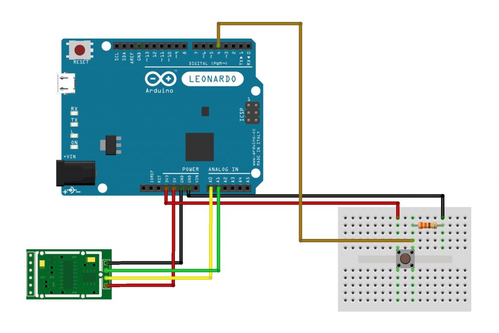 Esquema de ligação da Balança com Arduino Leonardo