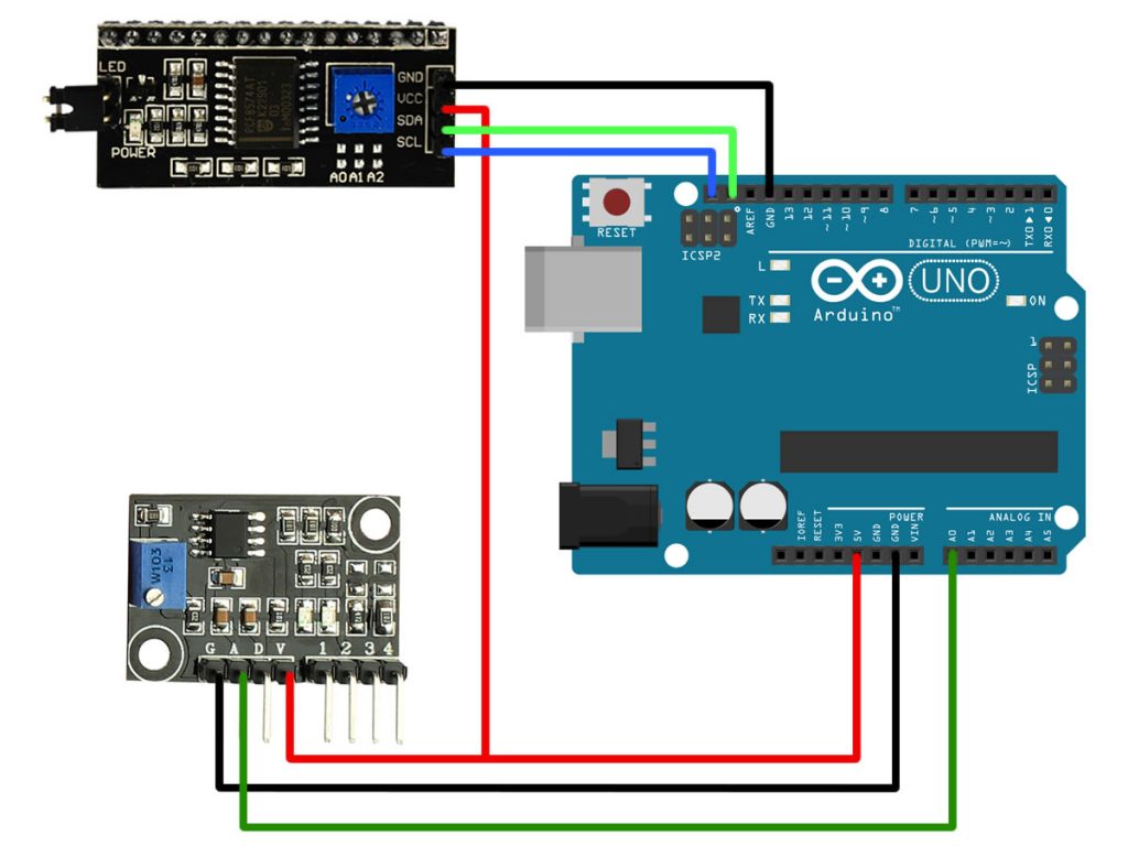 Esquema de Ligação do Módulo Sensor de Turbidez + Display I2C