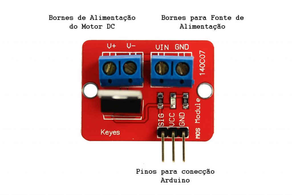 Conexões do Driver Controlador IRF520