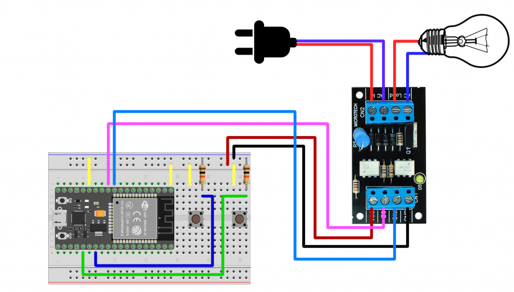 Esquema de Ligação do Projeto ESP32 Dimmer