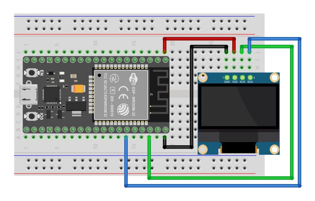 Esquema de Ligação ESP32 Projeto Relógio OLED