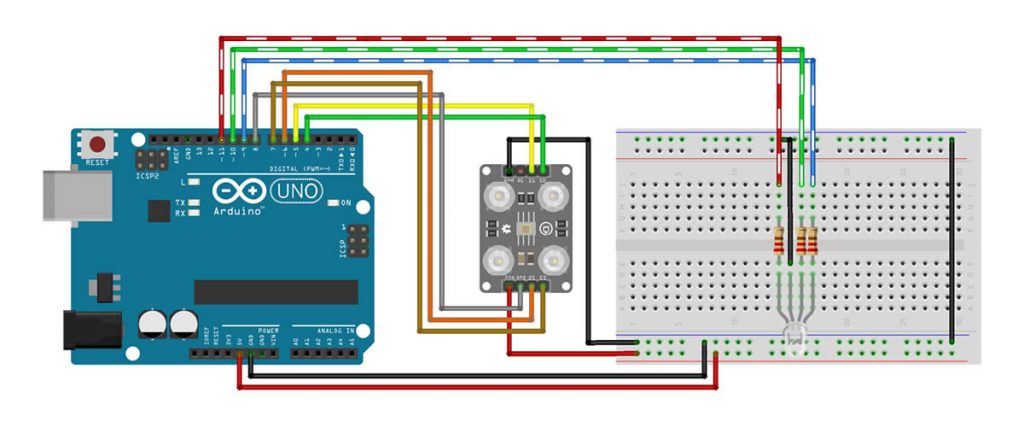 Esquema de Ligação do Projeto Arduino Sensor de Cor