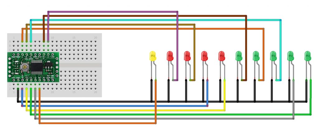 Esquema de ligação da Árvore de Natal DIY com Arduino