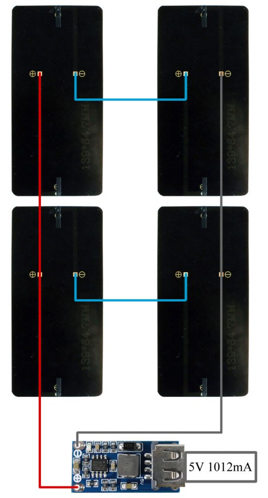 Ligação em Paralelo do Mini Painel Solar 5,5V 240mA como Carregador Solar