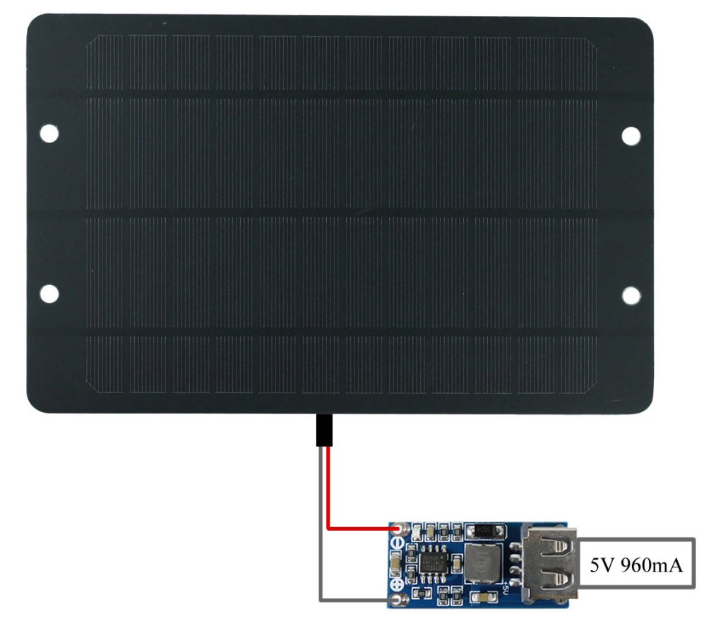 Ligação do Mini Painel Solar Fotovoltaico 7V 1A como Carregador Solar