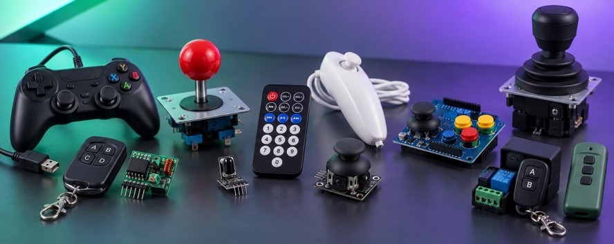 Joysticks e Controles Remotos IR e RF
