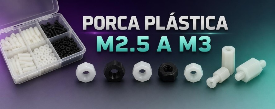 Porca Pl&aacute;stica M2.5 a M3