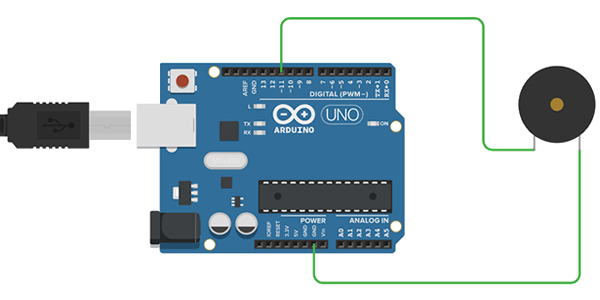 Exemplo de Ligação Buzzer Arduino