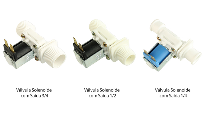 Válvulas Solenoide com Saída 3/4, 1/2 e 1/4