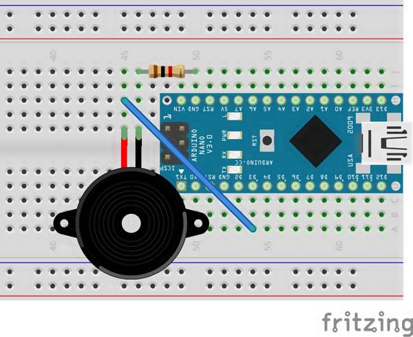 Esquemático Projeto Arduino Uno Tocando o Tema do Super Mário